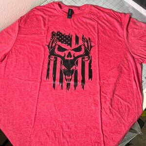 American flag/skull shirt red size 2xl